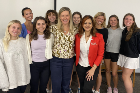 Ekta Garr standing with her classmates